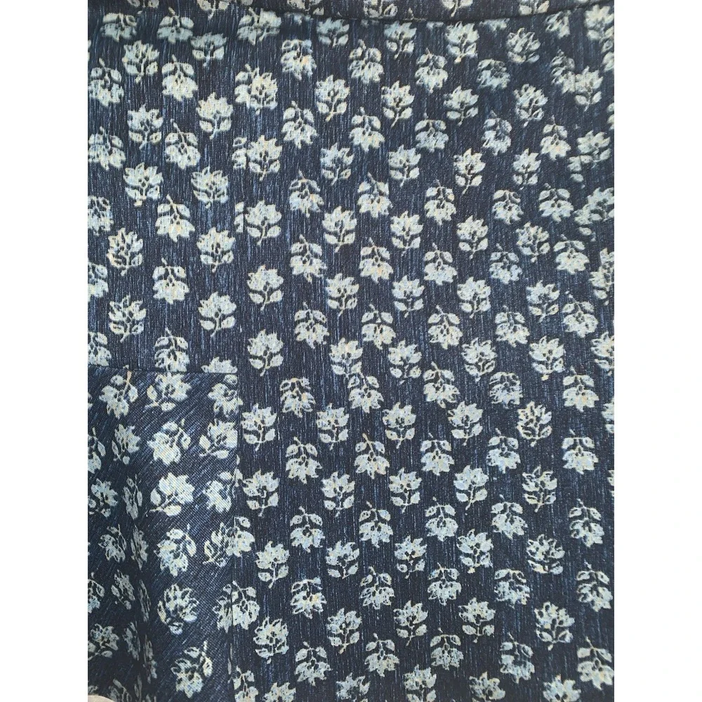 NWT‎ Michael Kors Floral Print Circle Skirt Heritage Blue Sz 6